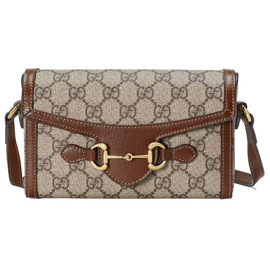 Gucci Horsebit 𝟭𝟵𝟱𝟱 Series Mobile Phone Bag Original Leather/pure  Copper Hardware $170