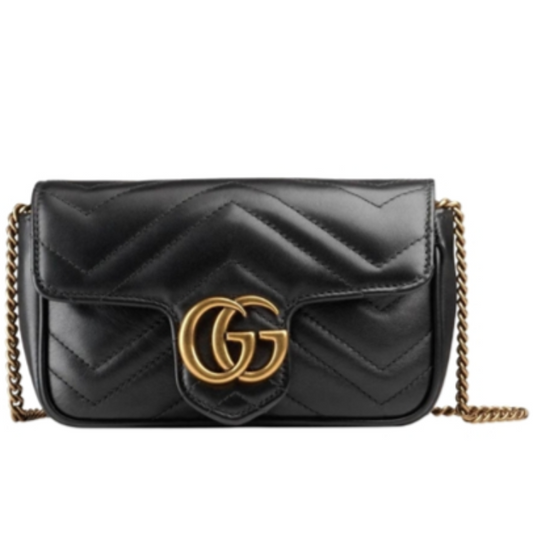 Gucci GG Marmont Matelassé mini bag Black Silver hardware AUTHENTIC❤️