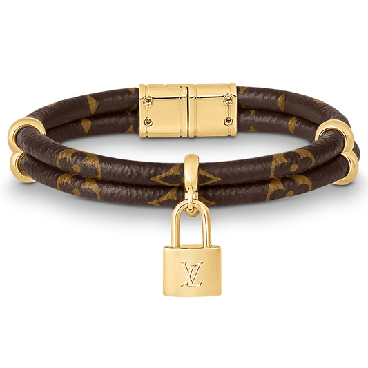 Shop Louis Vuitton 2023-24FW Leather Metal Logo Bracelets (M8342E
