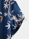 Men's Print Resort Vacation Casual Top Blue Hawaiian Short Sleeve Shirt