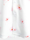 Men's Holiday Casual Pink Floral Print Button Up Summer Short Sleeve Shirt