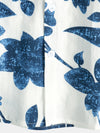 Men's Blue Flower Print Summer Floral Button Short Sleeve Shirt