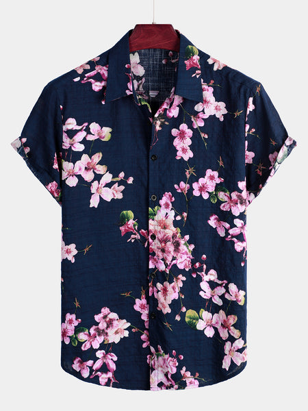 Men's Floral Cotton Tropical Hawaiian Shirt – Atlanl