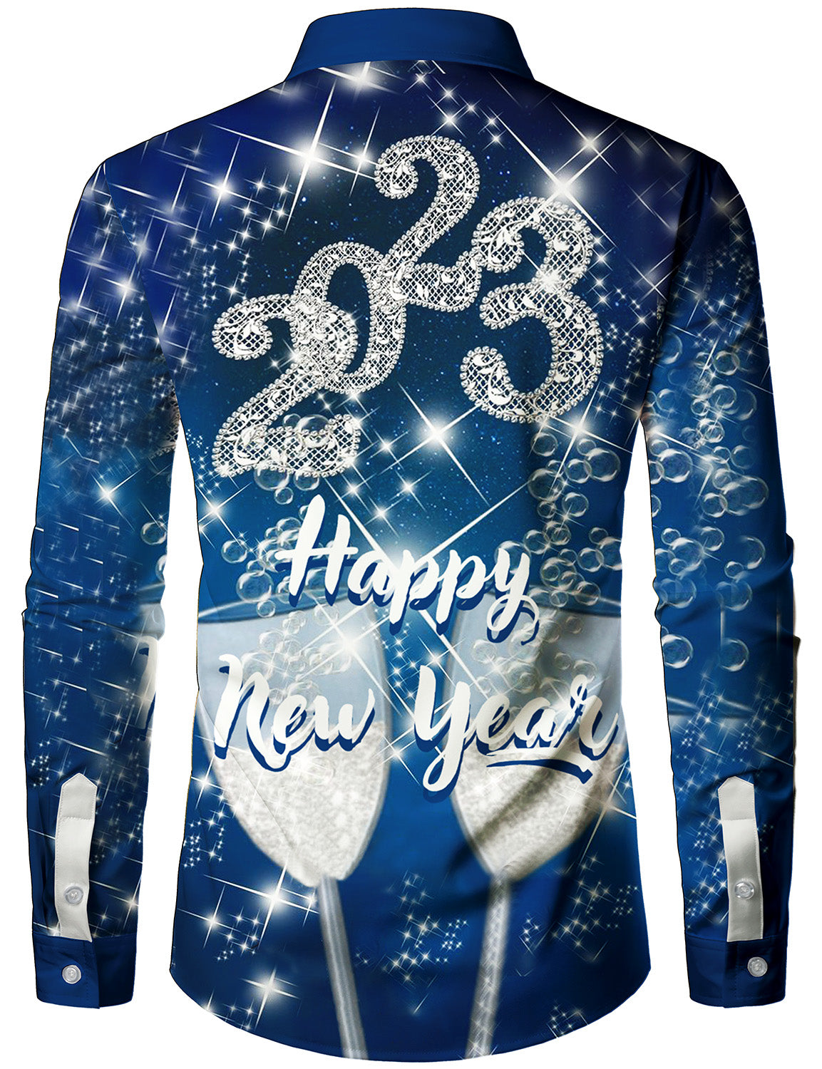 Men's Happy New Year Eve Party Cheers 2023 Festival Holiday Long Sleev ...