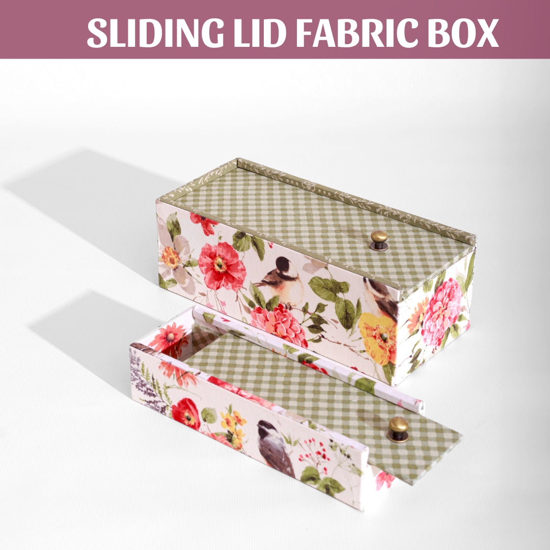Sliding Lid Fabric Box