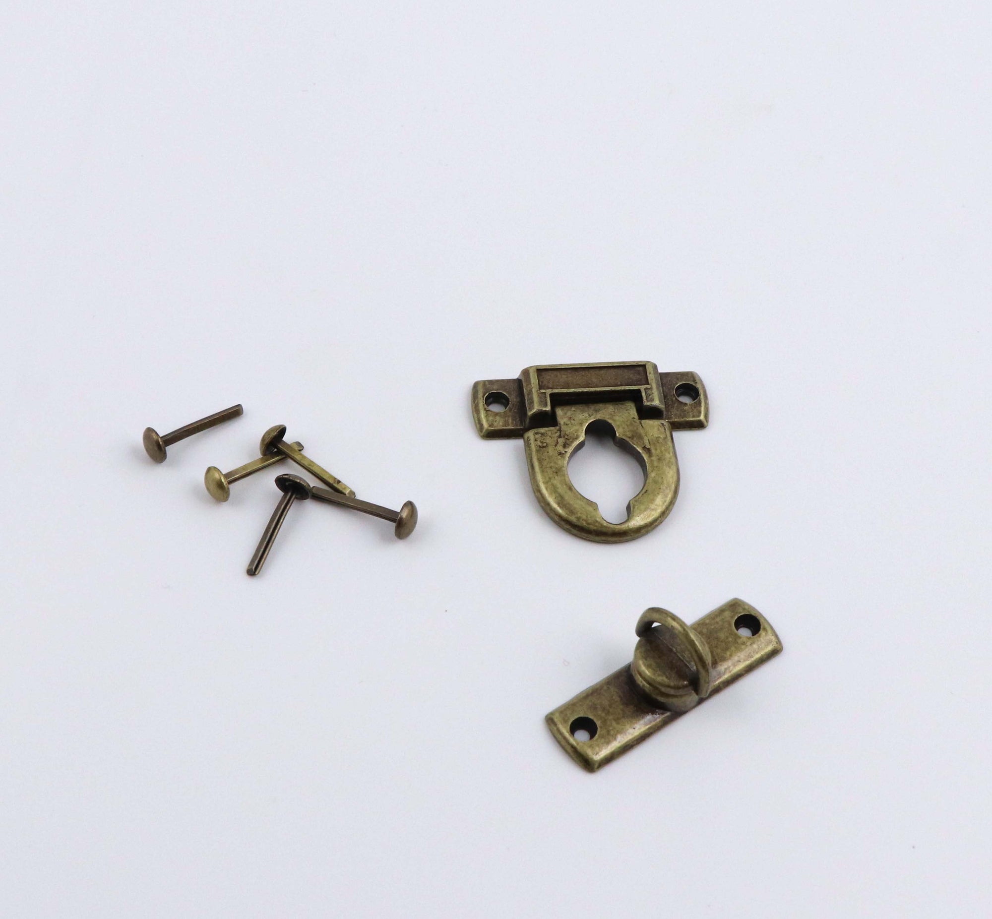 Hinge clasp lock brass, 2 3/4 metal clasp for boxes, HD36 - Colorway Arts