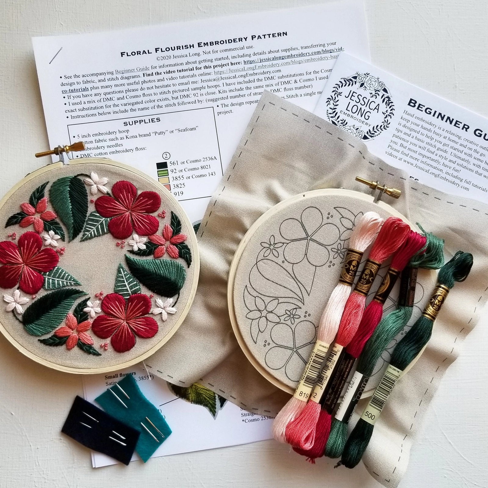 12 cups: June. Ribbon Embroidery Kits for beginners.