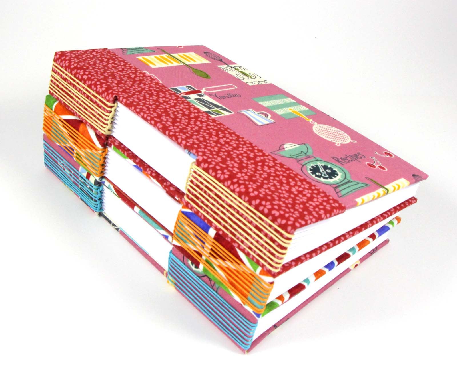 Fabric book DIY kit, bookbinding cook book kit 109, instructions not i -  Colorway Arts