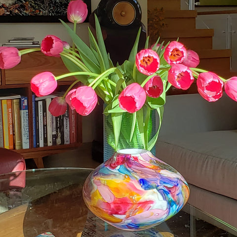 Shard Bowl with Tulips