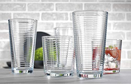 Set of 18 Sleek and Durable Drinking Glasses - Glassware Set Includes  6-17oz Highball Glasses, 6-13o…See more Set of 18 Sleek and Durable  Drinking