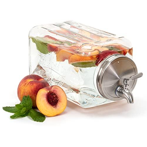 Fruit Infuser Water Pitcher, Glass Pitcher with Lid and Spout, 1.7 Lit -  Le'raze by G&L Decor Inc