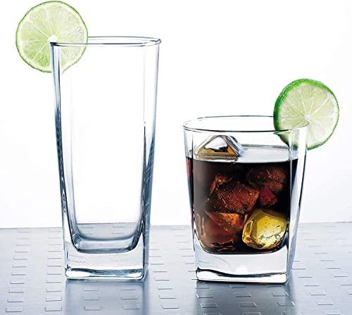 Le'raze Set of 8 Heavy Base Ribbed Durable Drinking Glasses Includes 4  Cooler Glasses (17oz) and 4 R…See more Le'raze Set of 8 Heavy Base Ribbed