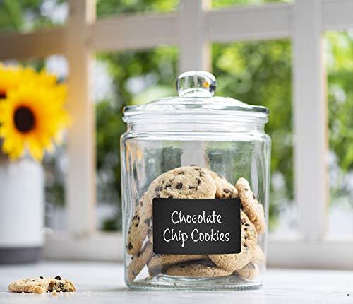 Estilo Glass Cookie Jars Apothecary Jars with Lids Includes Chalkboard Labels and Chalk Airtight GL