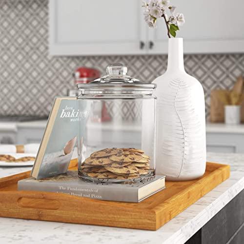 Estilo Glass Cookie Jars Apothecary Jars with Lids Includes Chalkboard Labels and Chalk Airtight GL