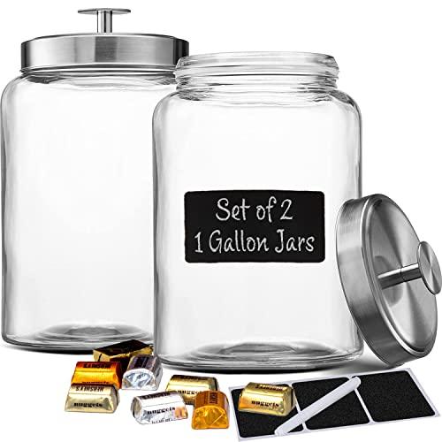 kitchentoolz 1 Gallon Glass Cookie Jar for Kitchen Counter Airtight Storage  Container - Ideal for Food, Pet Treats, Candy, Dried Foods, Detergent Pods