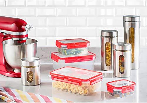 Le'raze Set Of 4 Airtight Food Storage Container For Kitchen Counter With  Window, Clear Acrylic Lids & Locking Clamp : Target