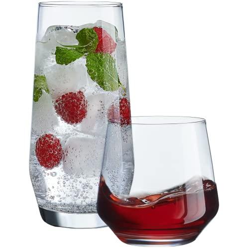 Drinking Glasses 6pc Set - Can Shaped Glass Cups, 16oz Beer Glasses, T -  Le'raze by G&L Decor Inc