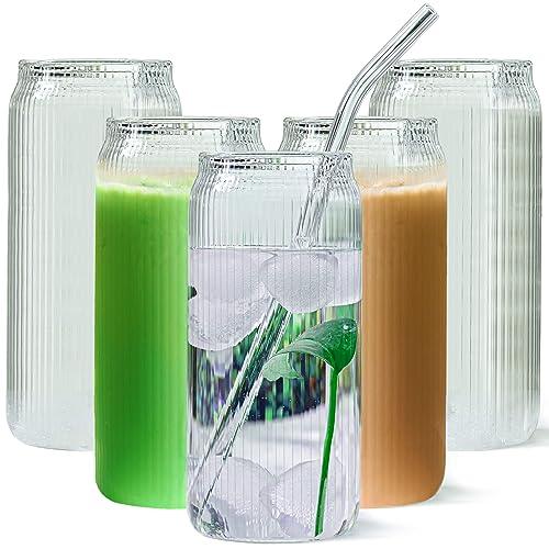 Set of 16 Heavy Base Ribbed Durable Drinking Glasses Includes 8 Cooler -  Le'raze by G&L Decor Inc