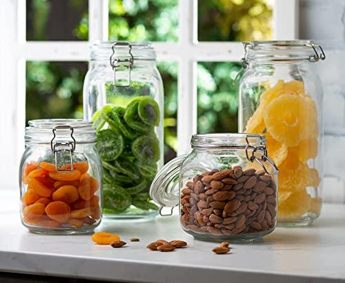 3 Pack Glass Food Storage Jars ,Kitchen Canisters for Flour