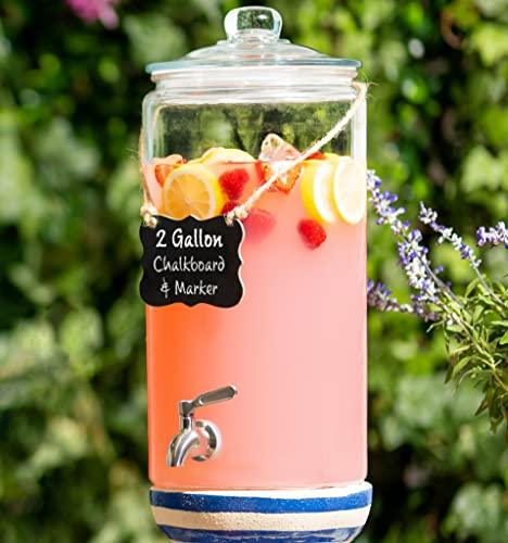 Glass Drink Dispenser For Fridge, 1 Gallon Beverage Dispenser With  Water,With Faucet,Juice Dispenser For BBQ, Picnic, Parties And Events,Large  Capacity, Leak Proof, Easy To Clean And Maintain, With A Variety Of Colors