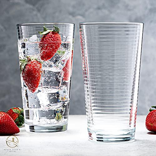 Golemas Plastic Drinking Glasses Set of 6, Reusable Acrylic Highball Tall Water Tumblers Glassware Sets, Dishwasher Safe Suit
