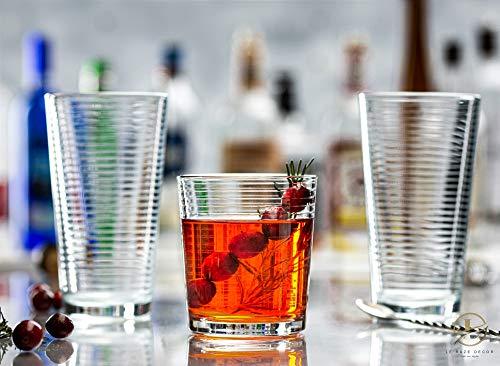 Le'raze Drinking Glasses - Set of 10-16oz. Ribbed Glass Kiddush Cups -  Dishwasher Safe Cocktail Clear Heavy Base Tall Beer Glasses, Water Glasses,  Bar Glass, Wine, Juice, Iced Tea - Yahoo Shopping