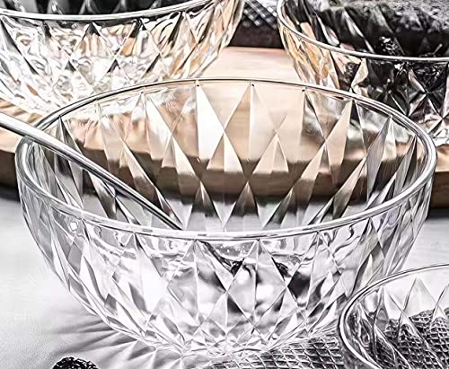 Large Glass Salad Bowl - Mixing and Serving Dish - 120 Oz. Clear Glass  Fruit and Trifle Bowl