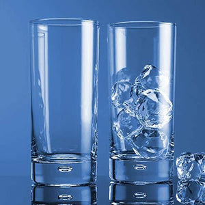 Attractive Bubble Design Highball Glasses Clear Heavy Base Tall Bar Gl -  Le'raze by G&L Decor Inc