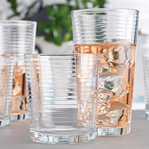 Le'raze Set Of 4 Clear Heavy Base Drinking Glasses With Bamboo Lids, Straws  & Cleaning Brush - 16oz. : Target