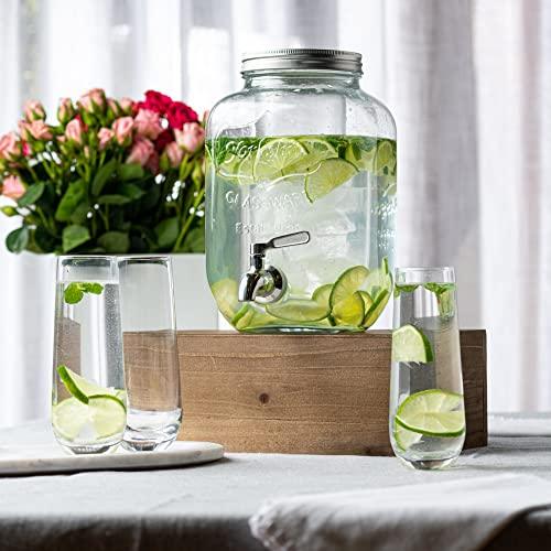 Glass Beverage Dispenser for Parties - 100% Leakproof Stainless