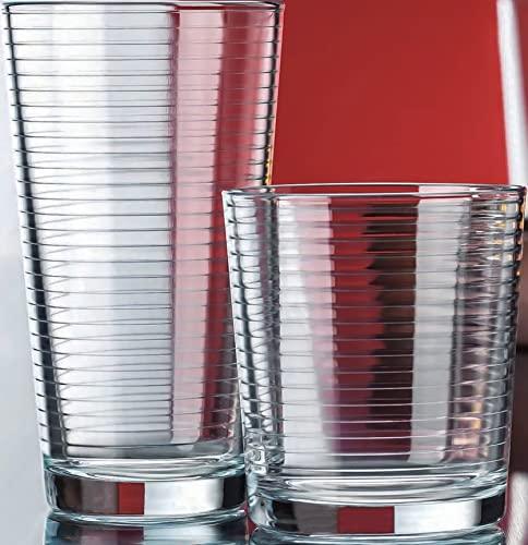 Set of 12 Durable Drinking Glasses  Glassware Set Includes 6-17oz Hig -  Le'raze by G&L Decor Inc