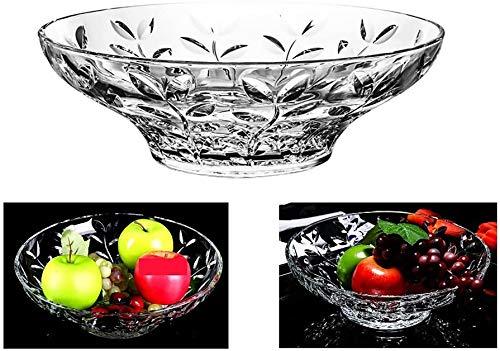 Large Glass Salad Bowl - Mixing and Serving Dish - 120 Oz. Clear Glass -  Le'raze by G&L Decor Inc