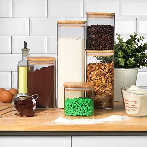 Glass Kitchen Canisters with Airtight Bamboo Lid – Eco Lux Kitchen