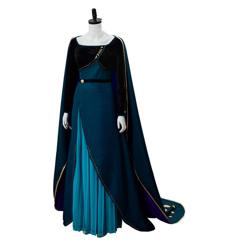 Frozen 2 Queen Anna Coronation Gown Dark Green Dress Cosplay Costume - roblox queen of darkness clothing