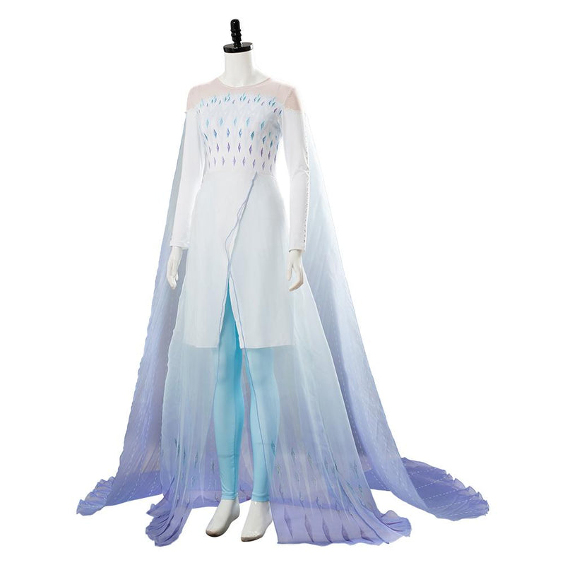 Frozen 2 Elsa Ahtohallan Cave Queen White Gown Cosplay Costume - sasuke uchiha the last outfit no cloak pants roblox