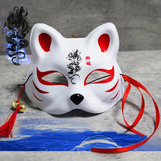 Anime Demon Slayer Fox Masks Japanese Mask Half Face Cat Mask Masquera - fox mask roblox