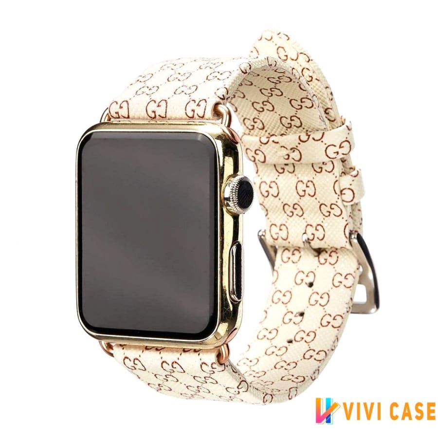 Gucci Style Gg Classic Leather Apple Watch Band Strap Series 4 3 2 1