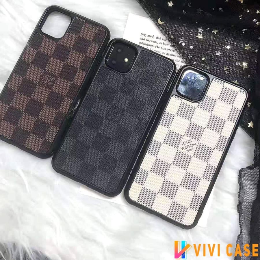 Louis Vuitton Style Damier Leather Designer Iphone Case For Iphone 11 Pro Max X Xs Xs Max Xr 7 8 Plus