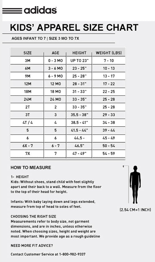 Sizes Chart Adidas – Weston Corporation
