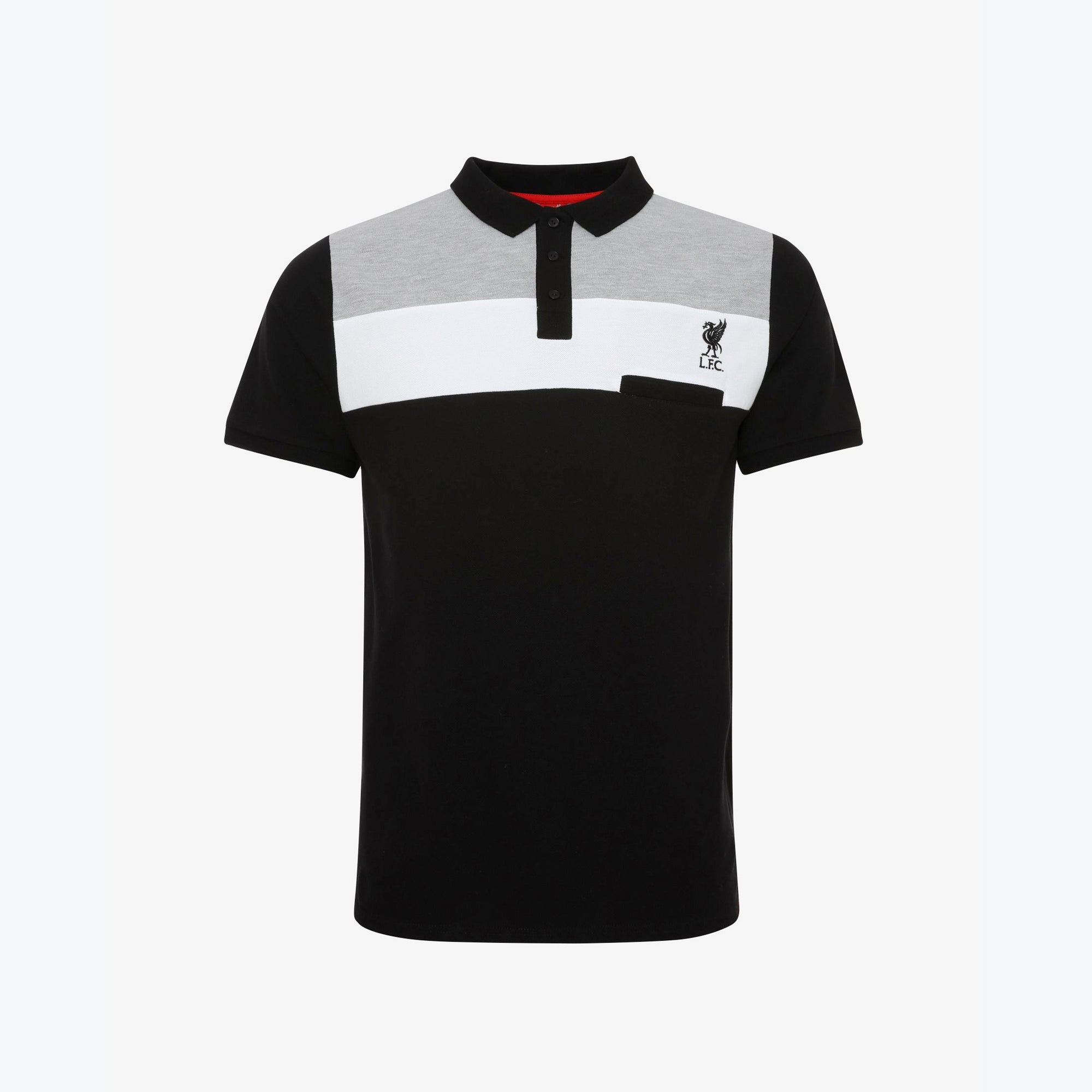 LFC Junior Colour Block Polo Black Grey Marl