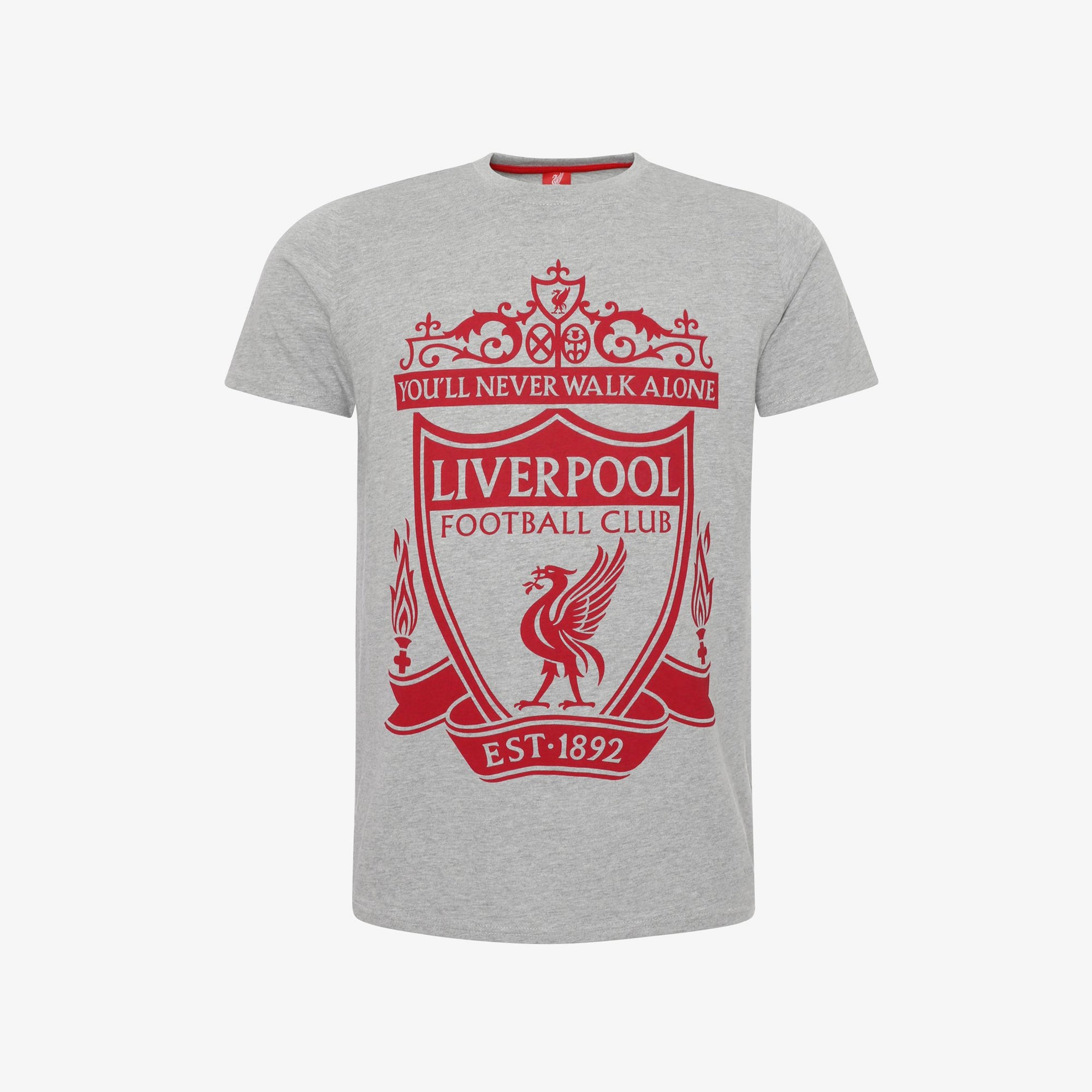 LFC Mens Grey Marl Crest Tee