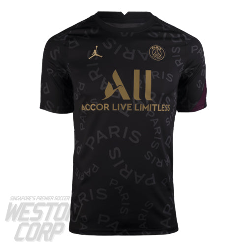 paris saint germain x jordan pre match shirt