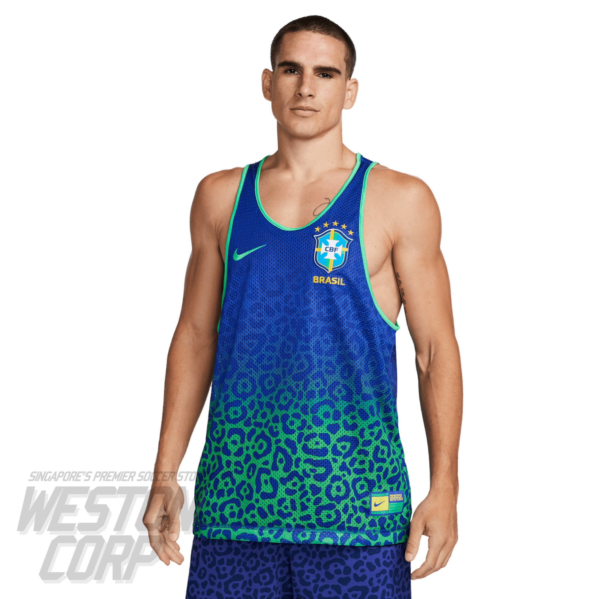 Brazil Adult 2022 Sleeveless Seasonal Mesh Jersey