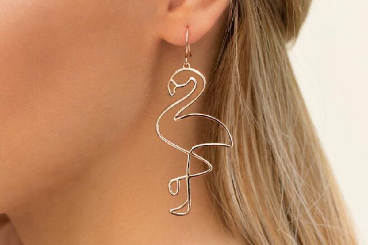 minimalist flamingo earrings