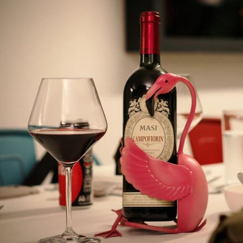 flamingo christmas wine holder