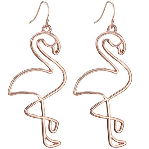 gold flamingo earrings