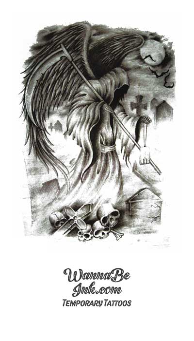 Grim Reaper And Angel Tattoos Grim Reaper Tattoos  Angel Of Dea   tattoovaluenet