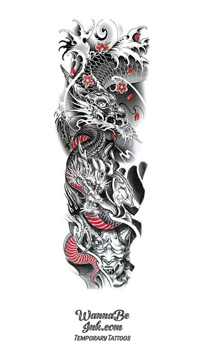 Cherry Blossom Tattoos for Men  Koi dragon tattoo Dragon tattoos for men  Chest tattoo men