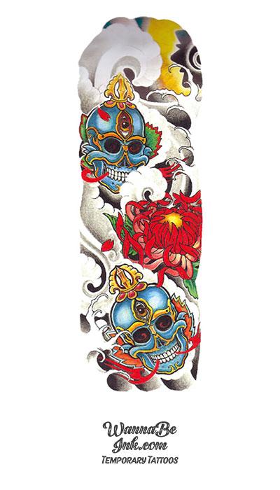 Cool Oriental Koi Carp Skull tattoo Postcard | Zazzle