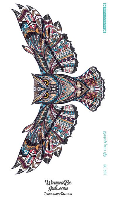 Premium Vector  Owl with wings tattoo in vintage baroque style of  illustration